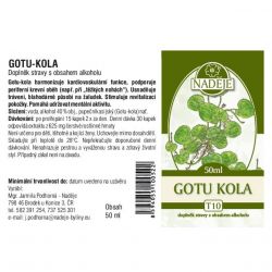 Naděje Gotu-kola (Brahmí) T10 - tinktura z bylin 50 ml - etiketa