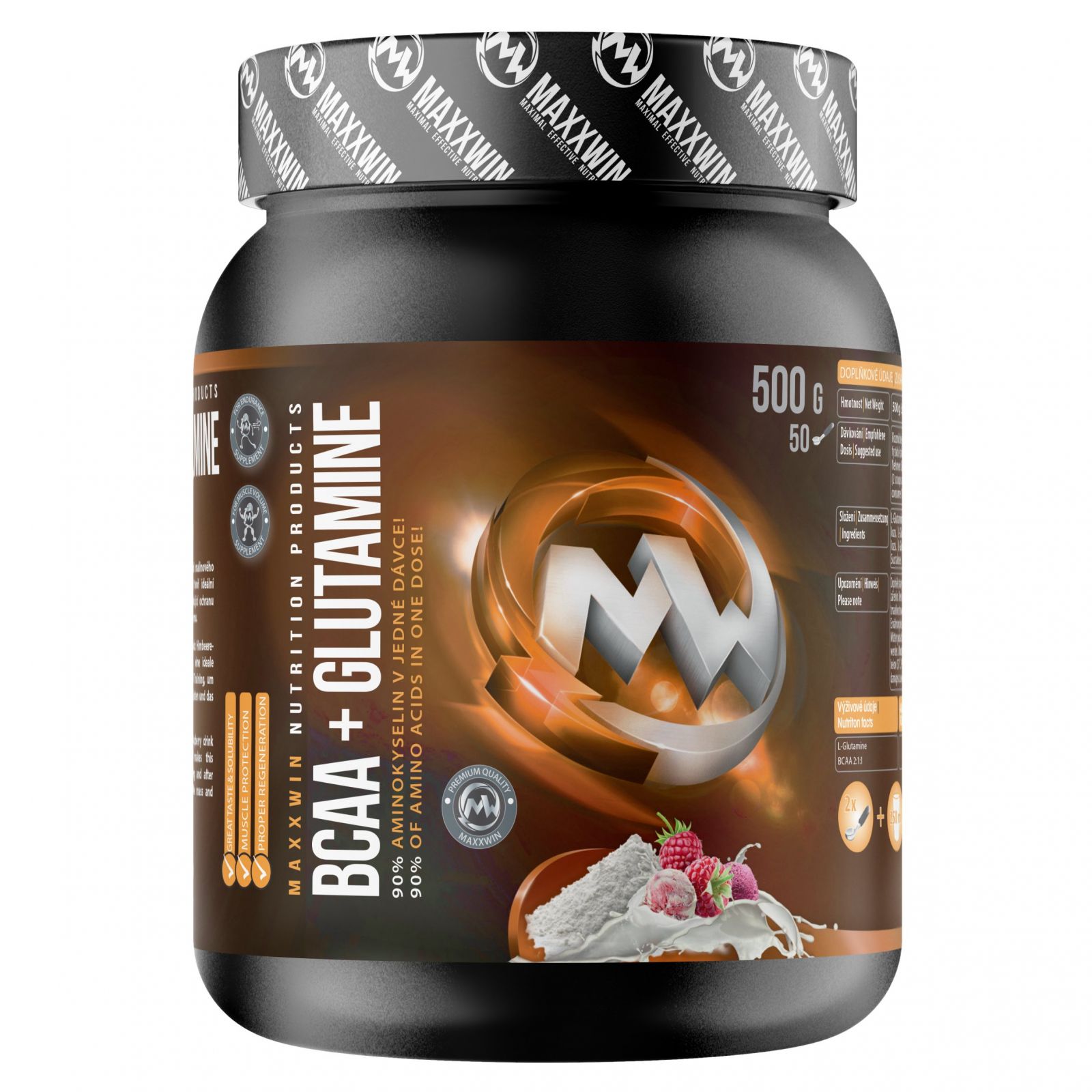 MAXXWIN BCAA + GLUTAMINE 500 G malina